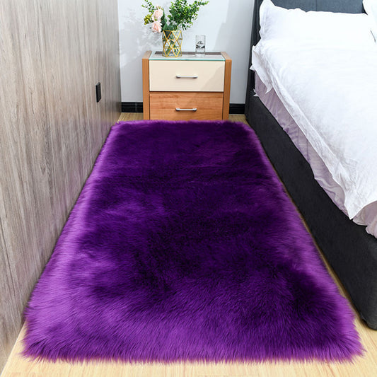 Multicolored Bedroom Rug Calming Solid Color Indoor Rug Fuzzy Non-Slip Backing Pet Friendly Area Carpet Purple Clearhalo 'Area Rug' 'Casual' 'Rugs' Rug' 2480165