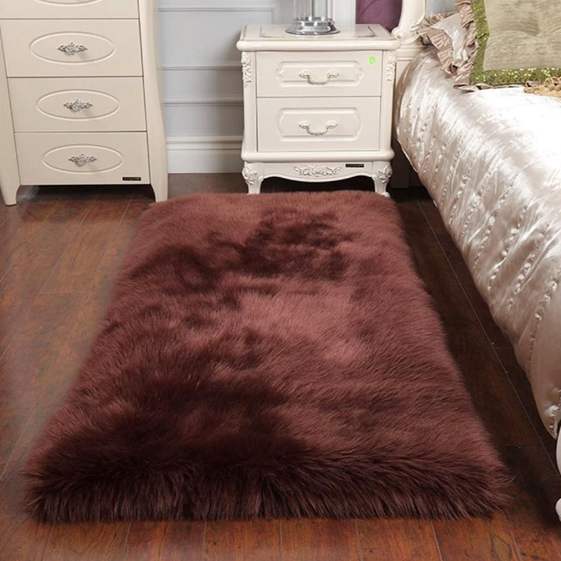 Multicolored Bedroom Rug Calming Solid Color Indoor Rug Fuzzy Non-Slip Backing Pet Friendly Area Carpet Coffee Clearhalo 'Area Rug' 'Casual' 'Rugs' Rug' 2480167