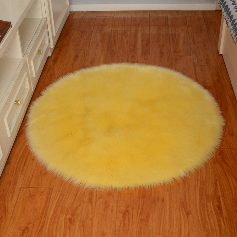 Calming Solid Color Rug Multi Color Fluffy Area Carpet Non-Slip Pet Friendly Easy Care Indoor Rug for Decoration Beige Clearhalo 'Area Rug' 'Casual' 'Rugs' Rug' 2480172