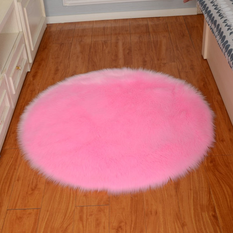 Calming Solid Color Rug Multi Color Fluffy Area Carpet Non-Slip Pet Friendly Easy Care Indoor Rug for Decoration Pink Clearhalo 'Area Rug' 'Casual' 'Rugs' Rug' 2480173