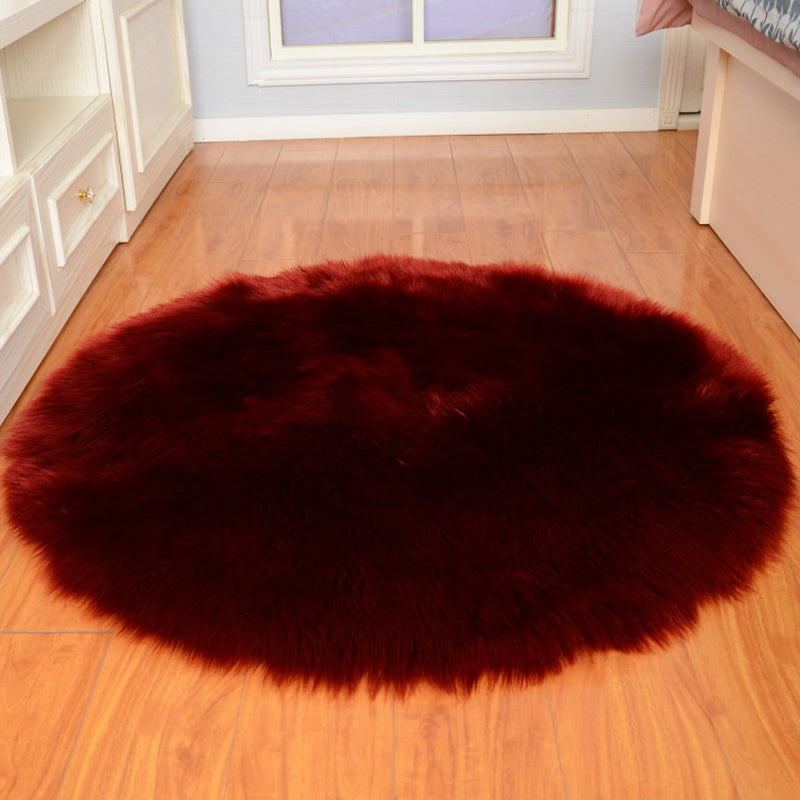 Calming Solid Color Rug Multi Color Fluffy Area Carpet Non-Slip Pet Friendly Easy Care Indoor Rug for Decoration Burgundy Clearhalo 'Area Rug' 'Casual' 'Rugs' Rug' 2480176