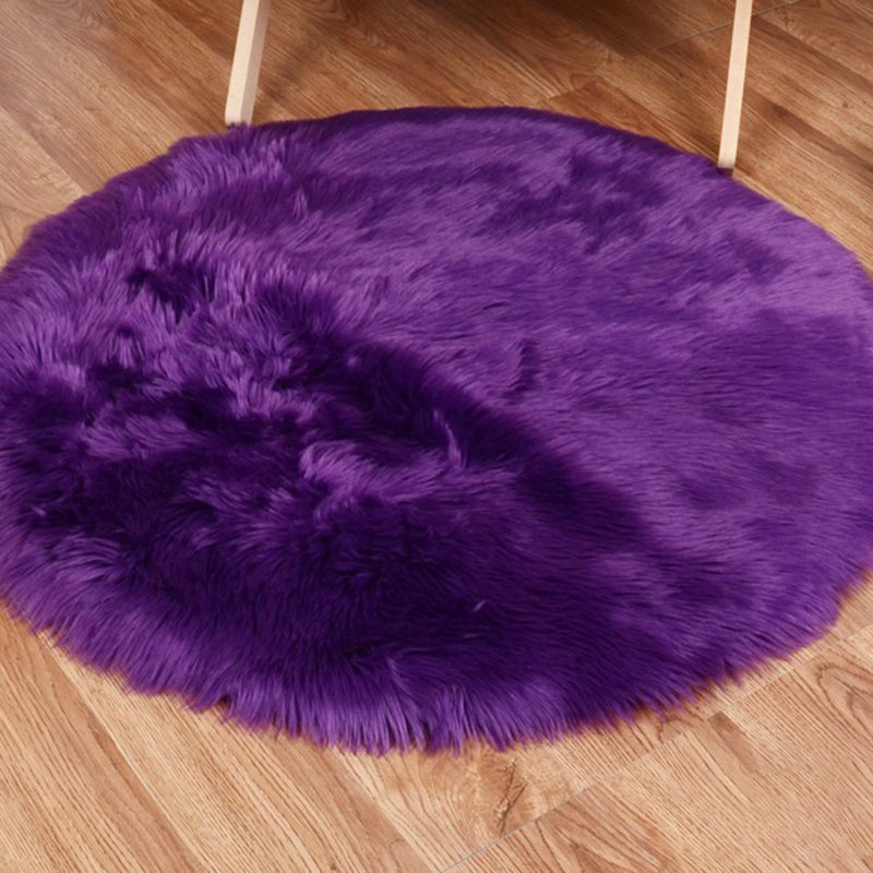 Calming Solid Color Rug Multi Color Fluffy Area Carpet Non-Slip Pet Friendly Easy Care Indoor Rug for Decoration Purple Clearhalo 'Area Rug' 'Casual' 'Rugs' Rug' 2480178