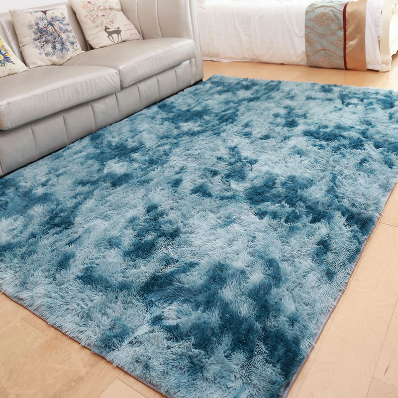 Multi Color Solid Color Rug Fuzzy Nordic Indoor Rug Anti-Slip Backing Pet Friendly Easy Care Area Carpet for Parlor Peacock Blue Clearhalo 'Area Rug' 'Casual' 'Rugs' Rug' 2480182