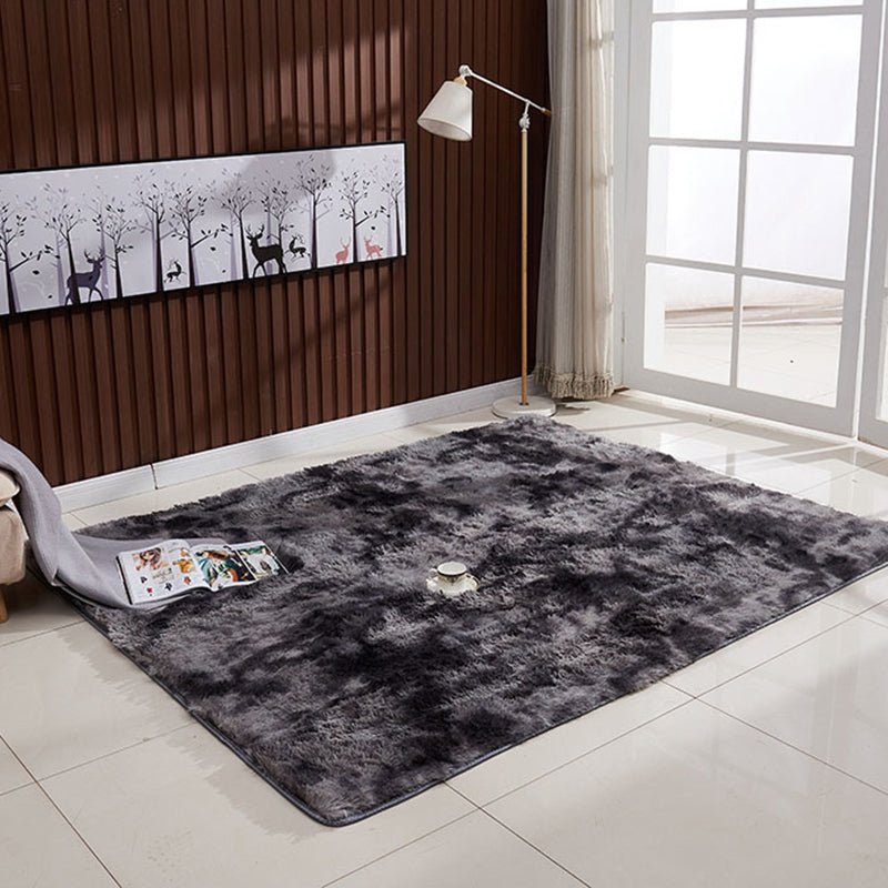 Multi Color Solid Color Rug Fuzzy Nordic Indoor Rug Anti-Slip Backing Pet Friendly Easy Care Area Carpet for Parlor Dark Gray Clearhalo 'Area Rug' 'Casual' 'Rugs' Rug' 2480186