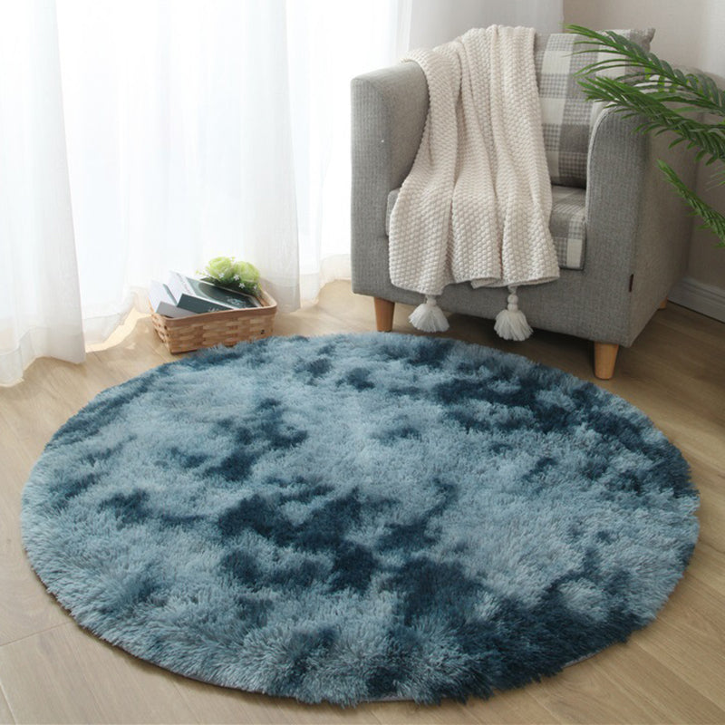 Novelty Solid Color Rug Multicolored Fuzzy Area Carpet Anti-Slip Backing Pet Friendly Stain-Resistant Rug for Bedroom Dark Blue Clearhalo 'Area Rug' 'Rug' 2480199