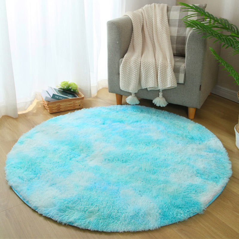 Novelty Solid Color Rug Multicolored Fuzzy Area Carpet Anti-Slip Backing Pet Friendly Stain-Resistant Rug for Bedroom Sky Blue Clearhalo 'Area Rug' 'Rug' 2480200