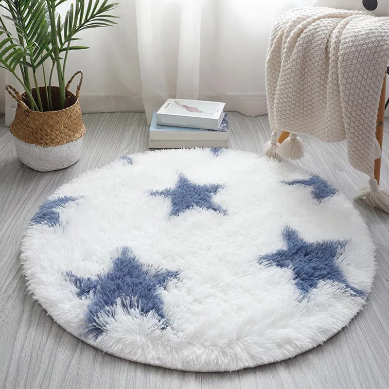 Scandinavian Decoration Rug Multi Colored Printed Area Carpet Non-Slip Backing Stain-Resistant Indoor Rug Blue-White Clearhalo 'Area Rug' 'Casual' 'Rugs' Rug' 2480213