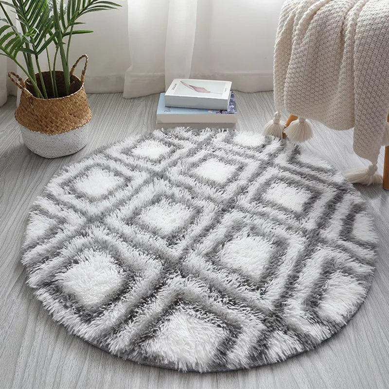 Scandinavian Decoration Rug Multi Colored Printed Area Carpet Non-Slip Backing Stain-Resistant Indoor Rug White-Gray Clearhalo 'Area Rug' 'Casual' 'Rugs' Rug' 2480216