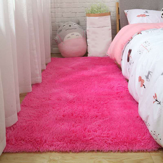 Simple Solid Color Rug Multi Colored Polypropylene Area Carpet Anti-Slip Backing Pet Friendly Indoor Rug for Bedroom Rose Red Clearhalo 'Area Rug' 'Casual' 'Rugs' Rug' 2480221