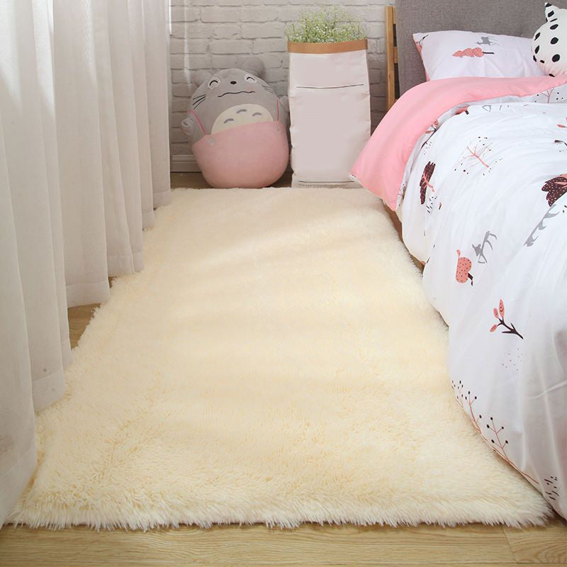 Simple Solid Color Rug Multi Colored Polypropylene Area Carpet Anti-Slip Backing Pet Friendly Indoor Rug for Bedroom Cream Clearhalo 'Area Rug' 'Casual' 'Rugs' Rug' 2480225