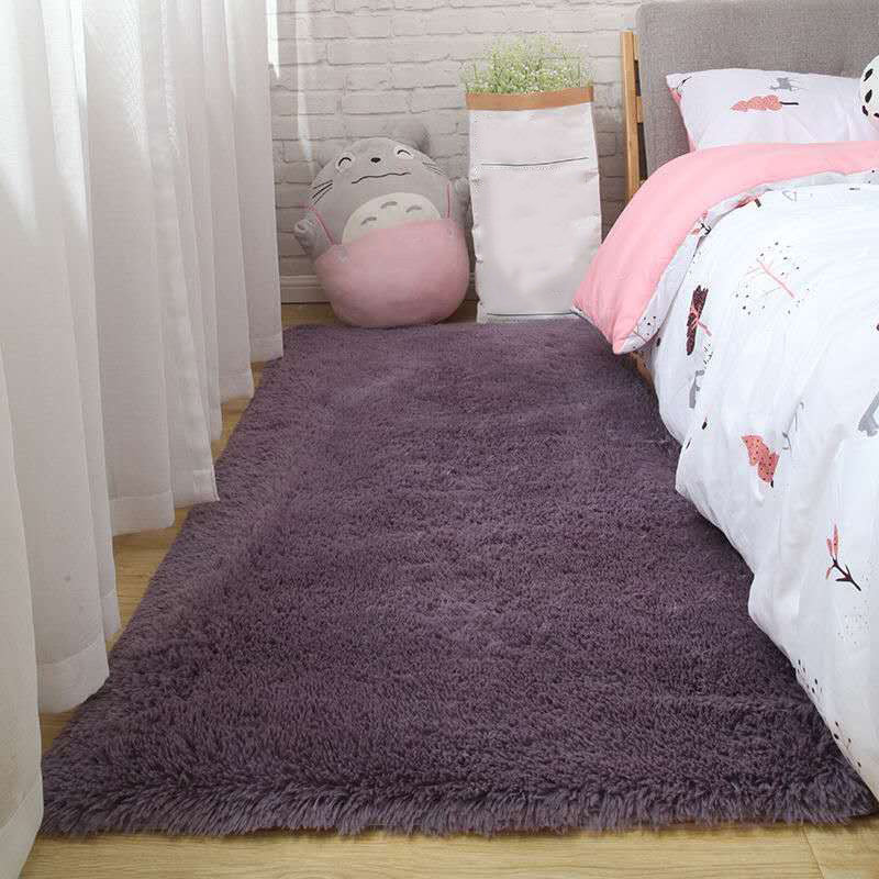 Simple Solid Color Rug Multi Colored Polypropylene Area Carpet Anti-Slip Backing Pet Friendly Indoor Rug for Bedroom Dark Purple Clearhalo 'Area Rug' 'Casual' 'Rugs' Rug' 2480226