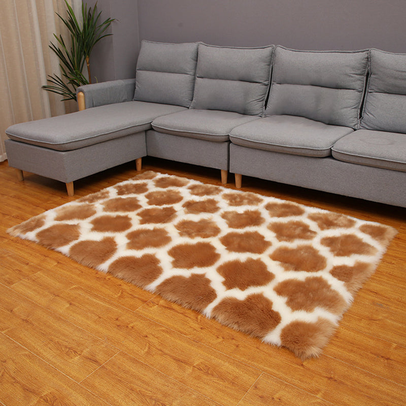 Scandinavian Living Room Rug Multi-Color Geo Printed Area Carpet Fluffy Anti-Slip Stain-Resistant Indoor Rug Brown Clearhalo 'Area Rug' 'Casual' 'Rugs' Rug' 2480232