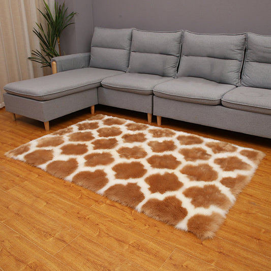 Scandinavian Living Room Rug Multi-Color Geo Printed Area Carpet Fluffy Anti-Slip Stain-Resistant Indoor Rug Brown Clearhalo 'Area Rug' 'Casual' 'Rugs' Rug' 2480232