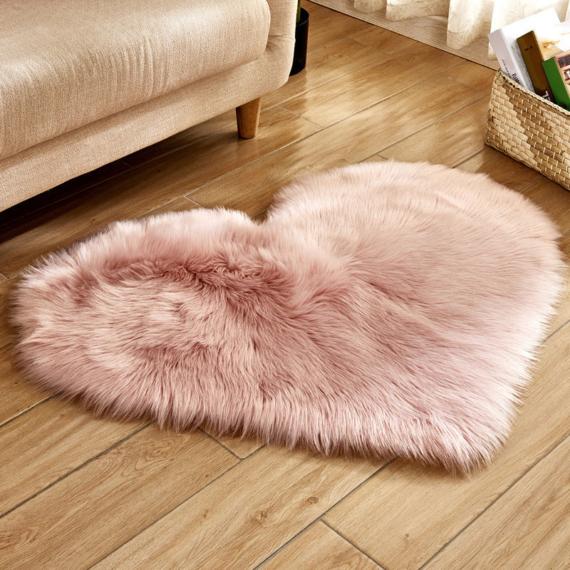 Heart Shape Solid Color Rug Multi-Color Simple Area Carpet Fluffy Anti-Slip Backing Pet Friendly Indoor Rug for Living Room Pink Clearhalo 'Area Rug' 'Casual' 'Rugs' Rug' 2480246