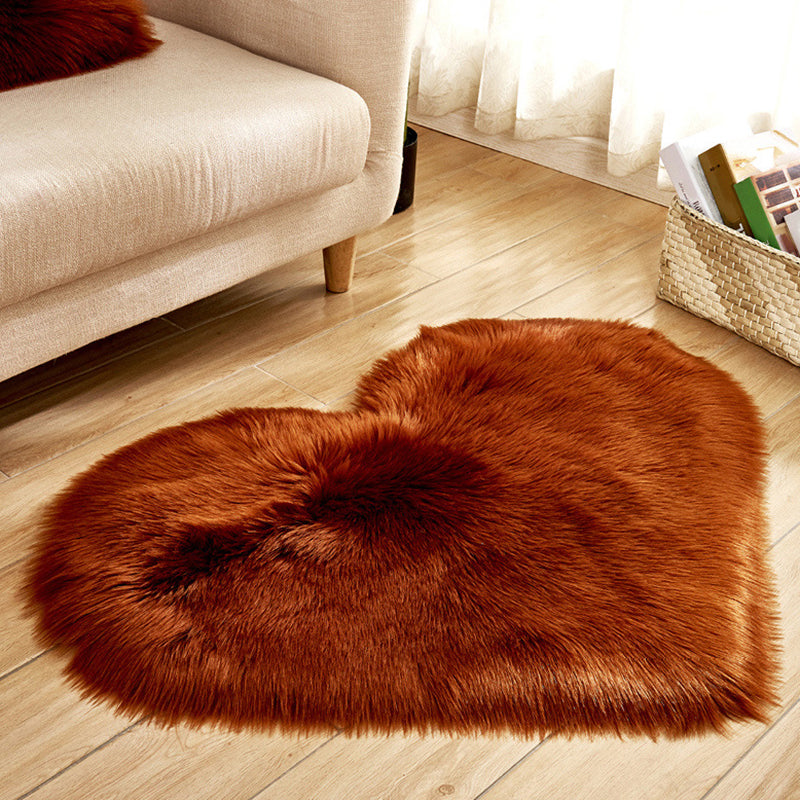 Heart Shape Solid Color Rug Multi-Color Simple Area Carpet Fluffy Anti-Slip Backing Pet Friendly Indoor Rug for Living Room Coffee Clearhalo 'Area Rug' 'Casual' 'Rugs' Rug' 2480251
