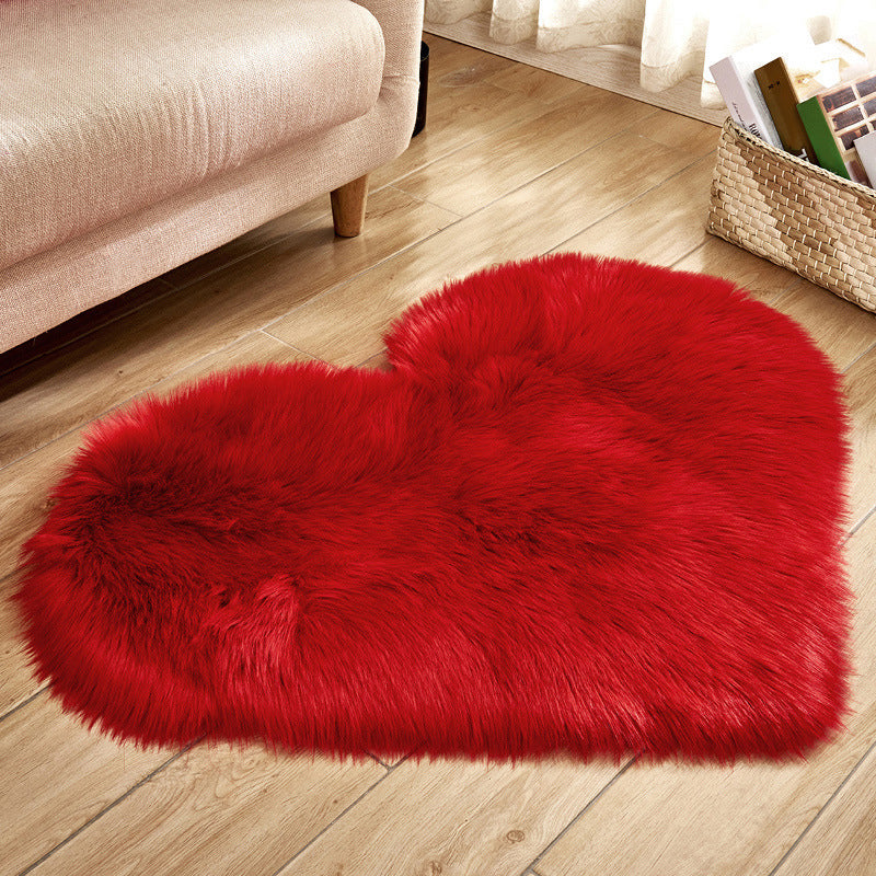 Heart Shape Solid Color Rug Multi-Color Simple Area Carpet Fluffy Anti-Slip Backing Pet Friendly Indoor Rug for Living Room Red Clearhalo 'Area Rug' 'Casual' 'Rugs' Rug' 2480255