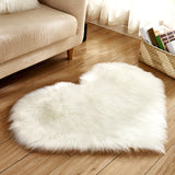 Heart Shape Solid Color Rug Multi-Color Simple Area Carpet Fluffy Anti-Slip Backing Pet Friendly Indoor Rug for Living Room White Clearhalo 'Area Rug' 'Casual' 'Rugs' Rug' 2480259