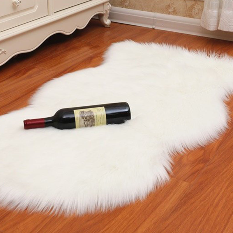 Multi-Color Solid Color Rug Fuzzy Casual Indoor Rug Anti-Slip Backing Pet Friendly Washable Area Carpet for Bedroom White Clearhalo 'Area Rug' 'Casual' 'Rugs' Rug' 2480260