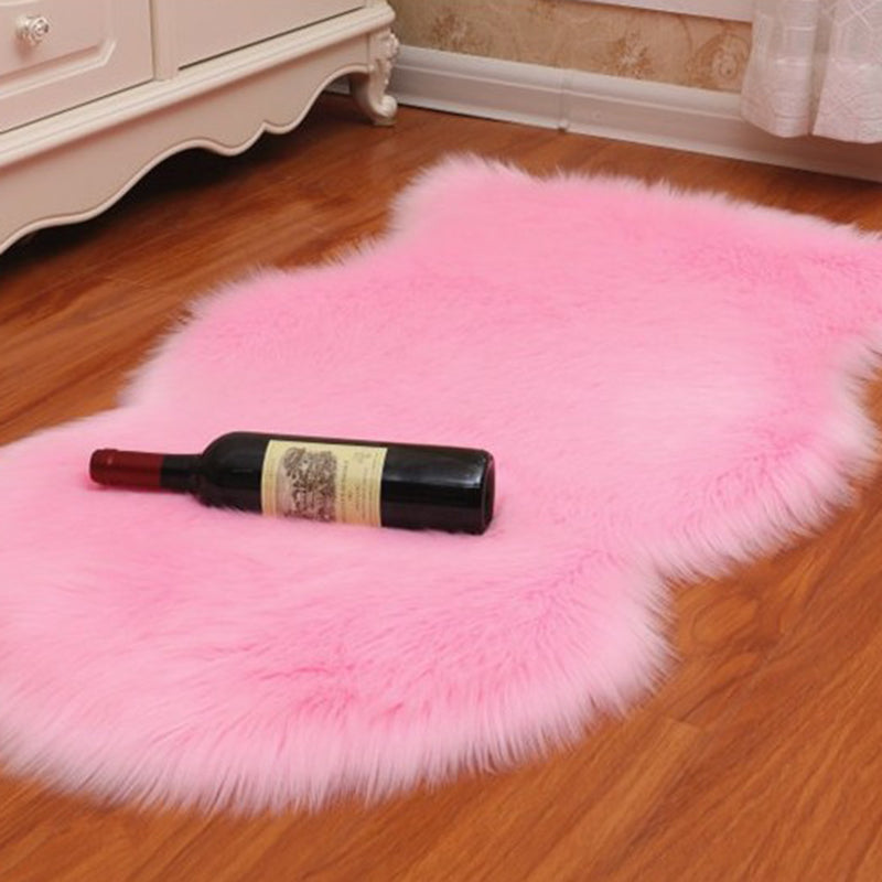 Multi-Color Solid Color Rug Fuzzy Casual Indoor Rug Anti-Slip Backing Pet Friendly Washable Area Carpet for Bedroom Pink Clearhalo 'Area Rug' 'Casual' 'Rugs' Rug' 2480264