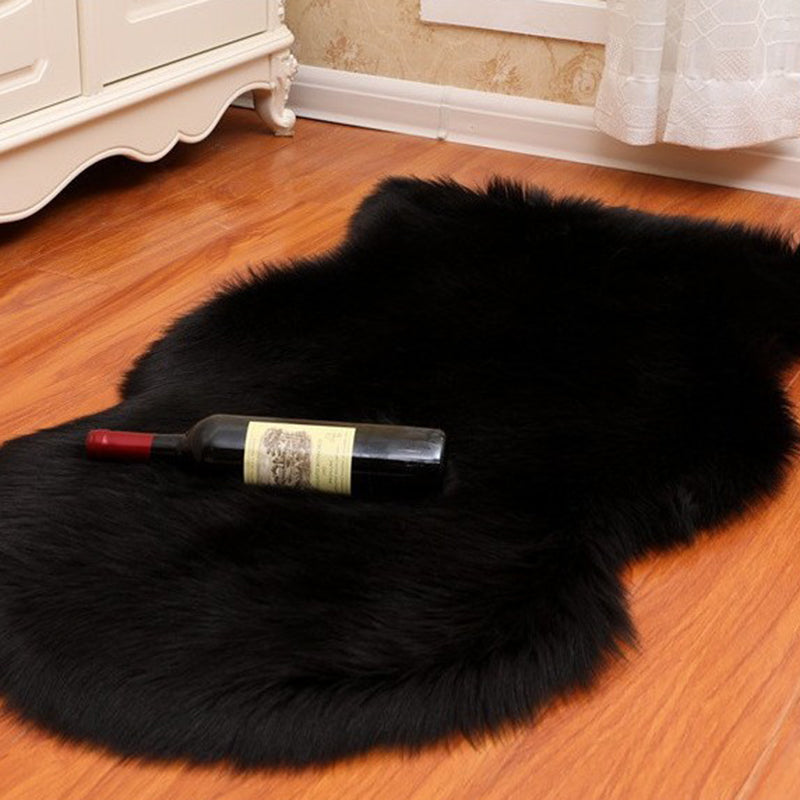 Multi-Color Solid Color Rug Fuzzy Casual Indoor Rug Anti-Slip Backing Pet Friendly Washable Area Carpet for Bedroom Black Clearhalo 'Area Rug' 'Casual' 'Rugs' Rug' 2480265