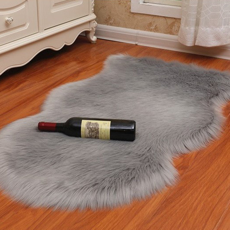 Multi-Color Solid Color Rug Fuzzy Casual Indoor Rug Anti-Slip Backing Pet Friendly Washable Area Carpet for Bedroom Light Gray Clearhalo 'Area Rug' 'Casual' 'Rugs' Rug' 2480266
