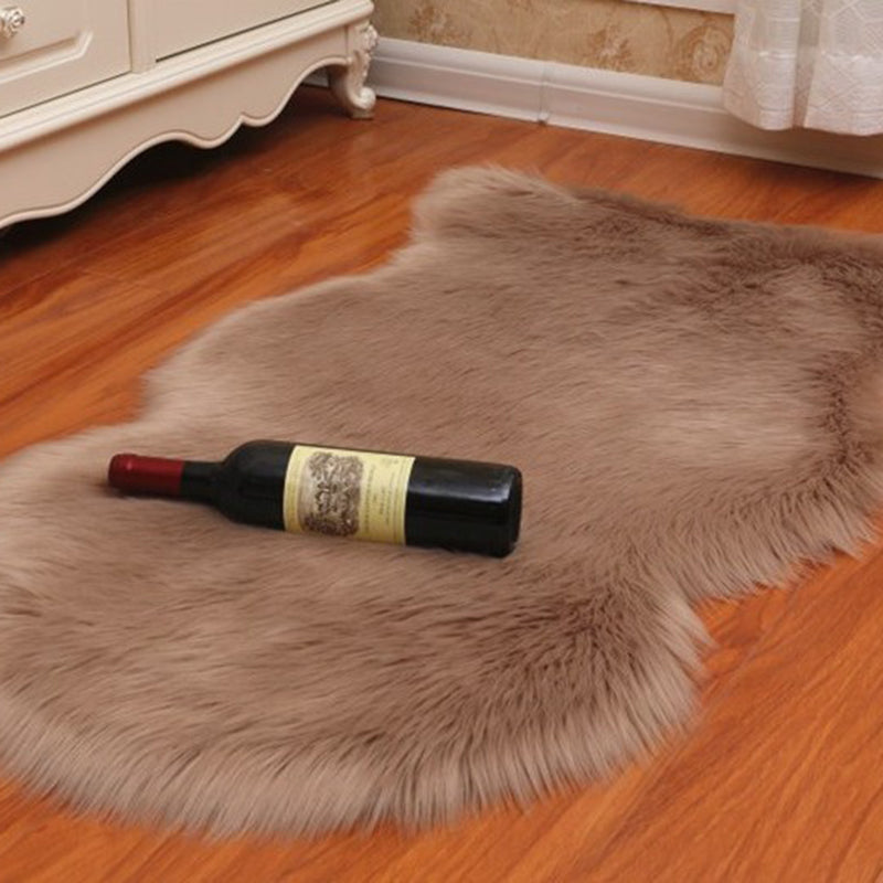 Multi-Color Solid Color Rug Fuzzy Casual Indoor Rug Anti-Slip Backing Pet Friendly Washable Area Carpet for Bedroom Light Coffee Clearhalo 'Area Rug' 'Casual' 'Rugs' Rug' 2480269