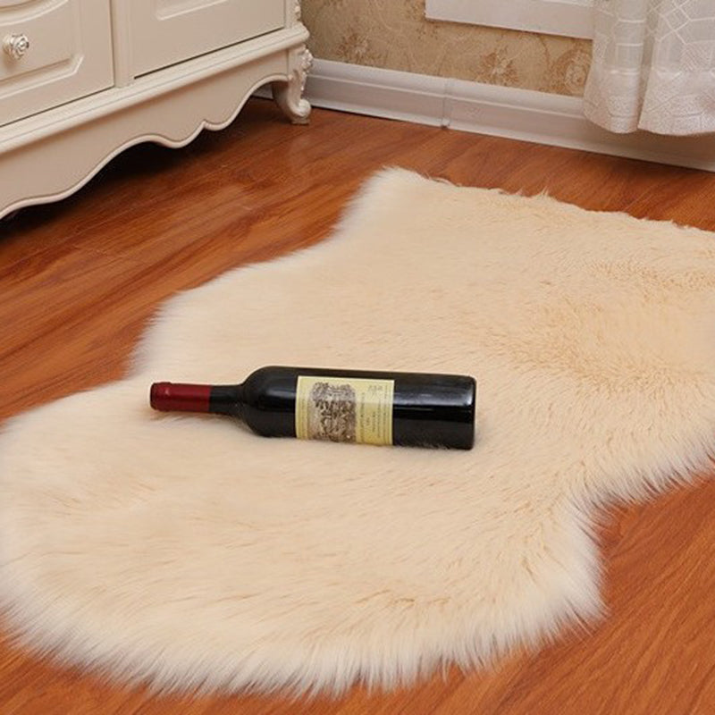 Multi-Color Solid Color Rug Fuzzy Casual Indoor Rug Anti-Slip Backing Pet Friendly Washable Area Carpet for Bedroom Beige Clearhalo 'Area Rug' 'Casual' 'Rugs' Rug' 2480270