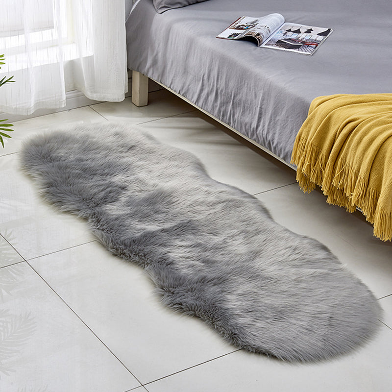 Contemporary Solid Color Rug Multi Colored Cotton Blend Area Carpet Anti-Slip Backing Stain-Resistant Indoor Rug for Room Grey 2' x 5'11" Clearhalo 'Area Rug' 'Casual' 'Rugs' Rug' 2480278