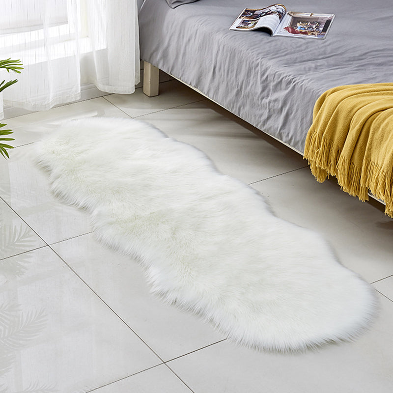 Contemporary Solid Color Rug Multi Colored Cotton Blend Area Carpet Anti-Slip Backing Stain-Resistant Indoor Rug for Room White 2' x 5'11" Clearhalo 'Area Rug' 'Casual' 'Rugs' Rug' 2480280