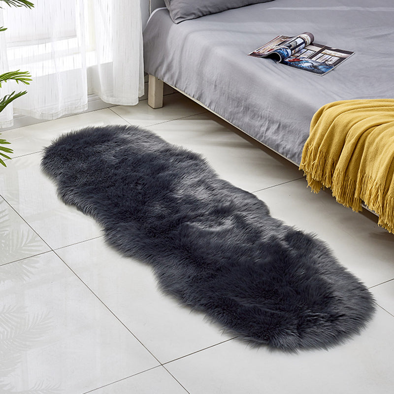 Contemporary Solid Color Rug Multi Colored Cotton Blend Area Carpet Anti-Slip Backing Stain-Resistant Indoor Rug for Room Dark Gray 2' x 5'11" Clearhalo 'Area Rug' 'Casual' 'Rugs' Rug' 2480287