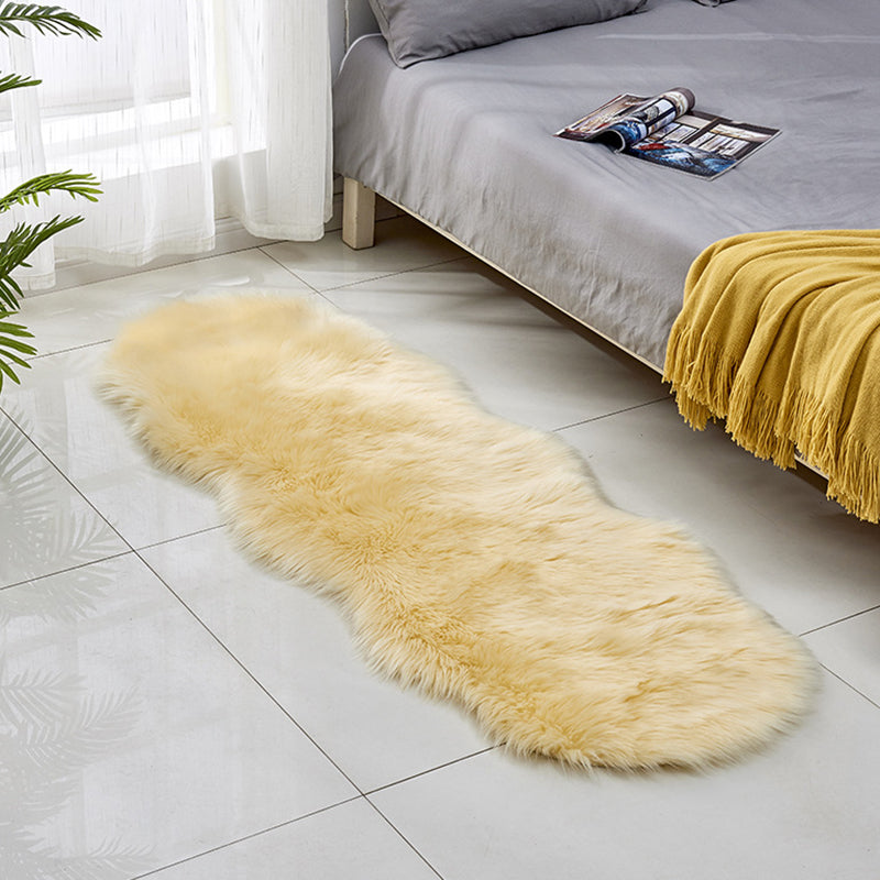 Contemporary Solid Color Rug Multi Colored Cotton Blend Area Carpet Anti-Slip Backing Stain-Resistant Indoor Rug for Room Yellow 2' x 5'11" Clearhalo 'Area Rug' 'Casual' 'Rugs' Rug' 2480288