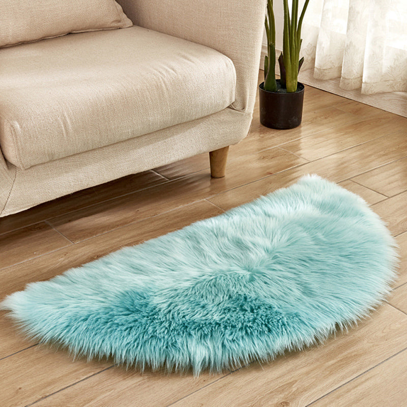 Multi-Color Novelty Rug Fuzzy Solid Color Indoor Rug Pet Friendly Washable Easy Care Area Carpet for Living Room Light Blue 1'6" x 3' Clearhalo 'Area Rug' 'Casual' 'Rugs' Rug' 2480302