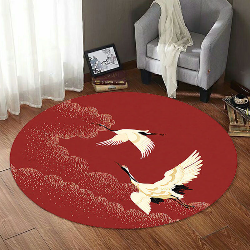 Asian Printed Rug Multi Colored Sythetics Area Carpet Non-Slip Backing Pet Friendly Easy Care Indoor Rug for Decoration Red Clearhalo 'Area Rug' 'Rug' 2480316