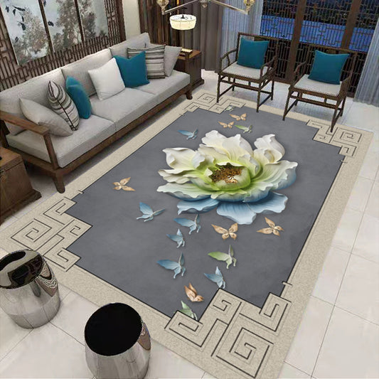 Multi-Colored Oriental Rug Cotton Blend Patterned Area Carpet Non-Slip Backing Pet Friendly Indoor Rug for Parlor Clearhalo 'Area Rug' 'Rug' 2480320
