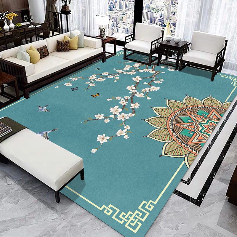 Vintage Printed Rug Multi-Color Polyster Area Carpet Anti-Slip Backing Pet Friendly Easy Care Indoor Rug for Living Room Green Clearhalo 'Area Rug' 'Rug' 2480346