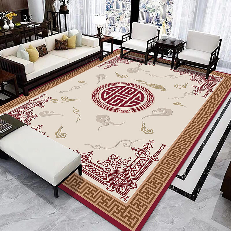 Vintage Printed Rug Multi-Color Polyster Area Carpet Anti-Slip Backing Pet Friendly Easy Care Indoor Rug for Living Room Orange Clearhalo 'Area Rug' 'Rug' 2480347