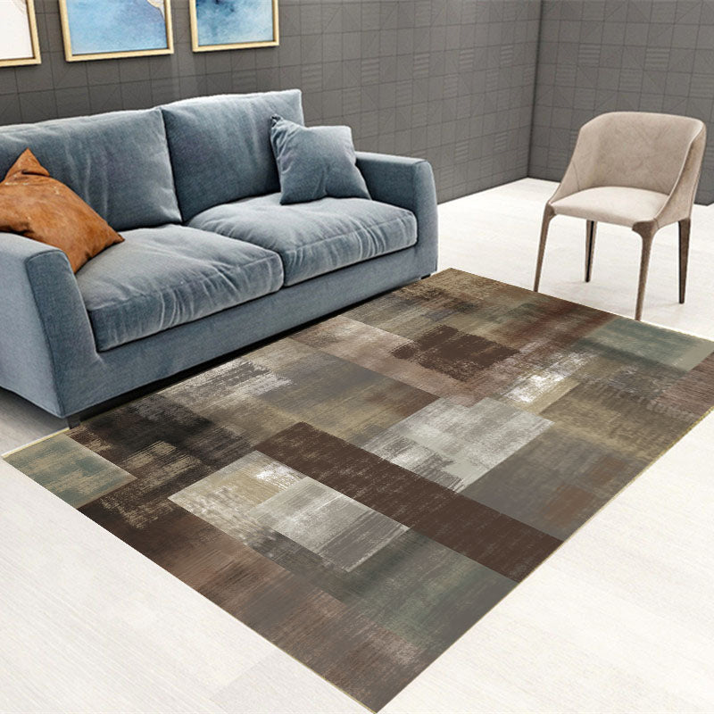 Novelty Living Room Rug Multi Color Patterned Area Carpet Anti-Slip Backing Pet Friendly Washable Indoor Rug Brown Clearhalo 'Area Rug' 'Rug' 2480394
