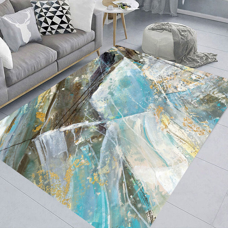 Novelty Living Room Rug Multi Color Patterned Area Carpet Anti-Slip Backing Pet Friendly Washable Indoor Rug Light Blue Clearhalo 'Area Rug' 'Rug' 2480397