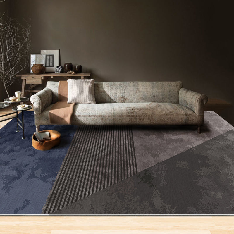 Luxury Geometric Printed Rug Multi Color Cotton Blend Indoor Rug Easy Care Pet Friendly Area Carpet for Living Room Gray-Blue Clearhalo 'Area Rug' 'Rug' 2480419