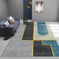 Modern Geometric Printed Rug Multi-Color Cotton Blend Area Carpet Anti-Slip Backing Easy Care Indoor Rug for Parlor Gray-Blue Clearhalo 'Area Rug' 'Rug' 2480437