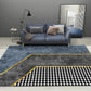 Modern Geometric Printed Rug Multi-Color Cotton Blend Area Carpet Anti-Slip Backing Easy Care Indoor Rug for Parlor Blue Clearhalo 'Area Rug' 'Rug' 2480439