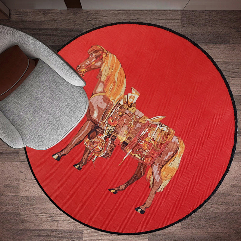 Nordic Animal Printed Rug Multi-Color Synthetics Area Carpet Pet Friendly Easy Care Indoor Rug for Decoration Red Clearhalo 'Area Rug' 'Rug' 2480450