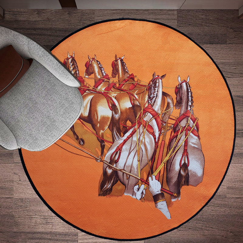 Nordic Animal Printed Rug Multi-Color Synthetics Area Carpet Pet Friendly Easy Care Indoor Rug for Decoration Orange Clearhalo 'Area Rug' 'Rug' 2480452