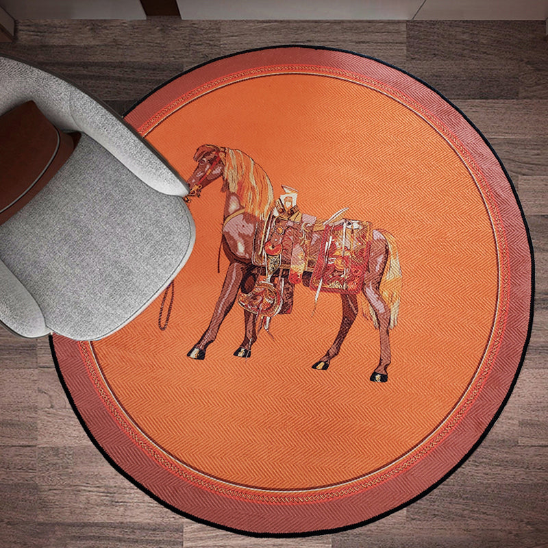 Nordic Animal Printed Rug Multi-Color Synthetics Area Carpet Pet Friendly Easy Care Indoor Rug for Decoration Yellow-Red Clearhalo 'Area Rug' 'Rug' 2480454