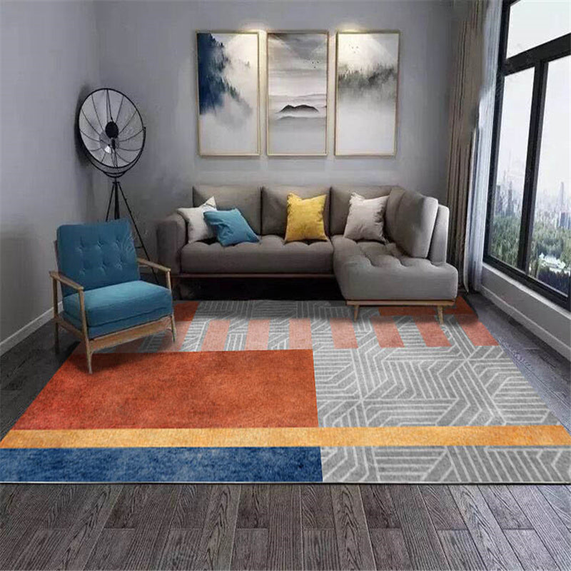 Multi-Colored Luxe Rug Cotton Blend Animal Printed Area Carpet Non-Slip Backing Stain-Resistant Area Rug for Parlor Gray-Orange Clearhalo 'Area Rug' 'Rug' 2480459