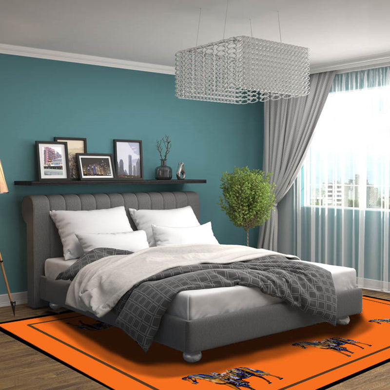Multi-Colored Luxe Rug Cotton Blend Animal Printed Area Carpet Non-Slip Backing Stain-Resistant Area Rug for Parlor Orange Clearhalo 'Area Rug' 'Rug' 2480466