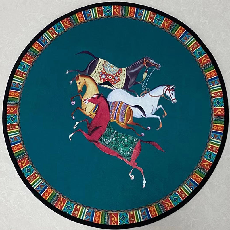 Scandinavian Decoration Rug Multi-Color Animal Printed Area Carpet Cotton Blend Non-Slip Pet Friendly Indoor Rug Dark Green Clearhalo 'Area Rug' 'Rug' 2480472