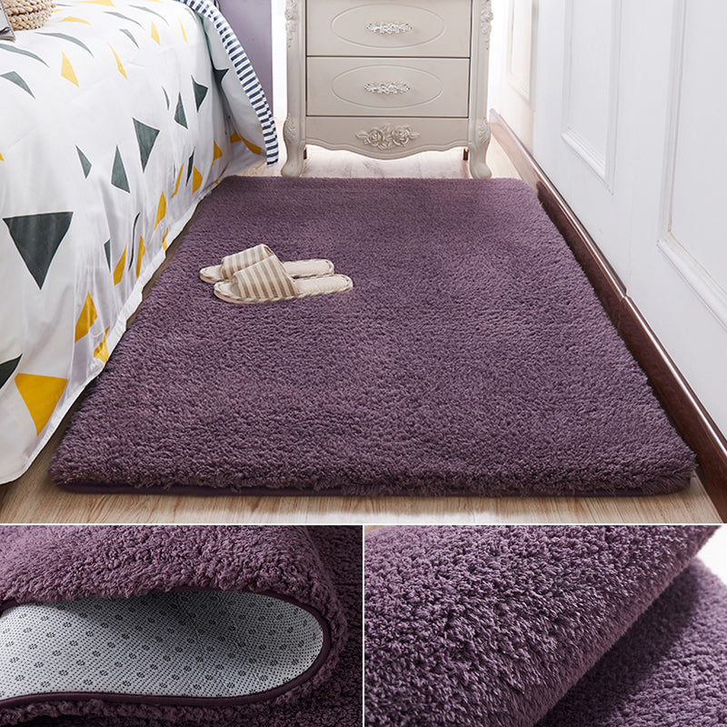 Minimalist Solid Color Rug Multi Colored Lamb Wool Indoor Rug Anti-Slip Backing Stain-Resistant for Bedroom Clearhalo 'Area Rug' 'Casual' 'Rugs' Rug' 2480495