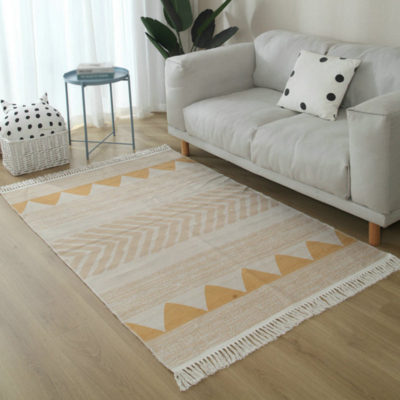 Simple Living Room Rug Multi-Color Geometric Printed Area Carpet Cotton Pet Friendly Easy Care Indoor Rug Yellow Clearhalo 'Area Rug' 'Rugs' 'Southwestern' Rug' 2480517