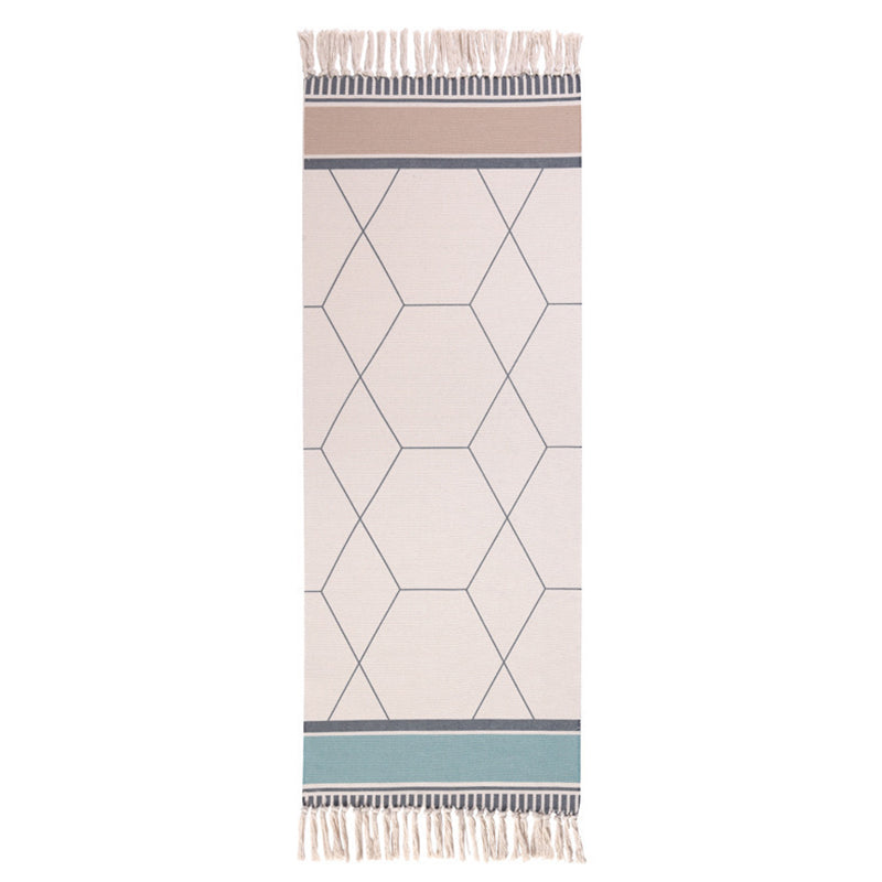 Multi-Color Southwestern Rug Cotton Geometric Printed Area Carpet Easy Care Pet Friendly Indoor Rug for Bedroom Blue Clearhalo 'Area Rug' 'Rugs' 'Southwestern' Rug' 2480553